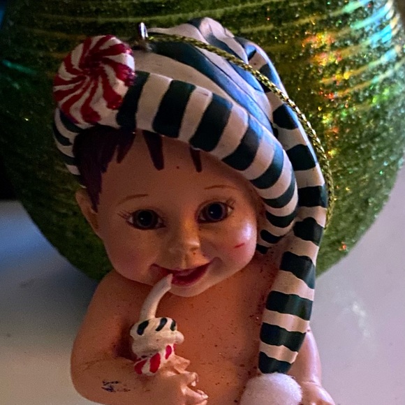 Bradford Exchange Santa It's Not Easy Being Cute Christmas Baby Ornament - Picture 1 of 4